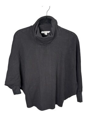 Stateside Black Textured Dolman Sleeve Turtleneck Top Size Small